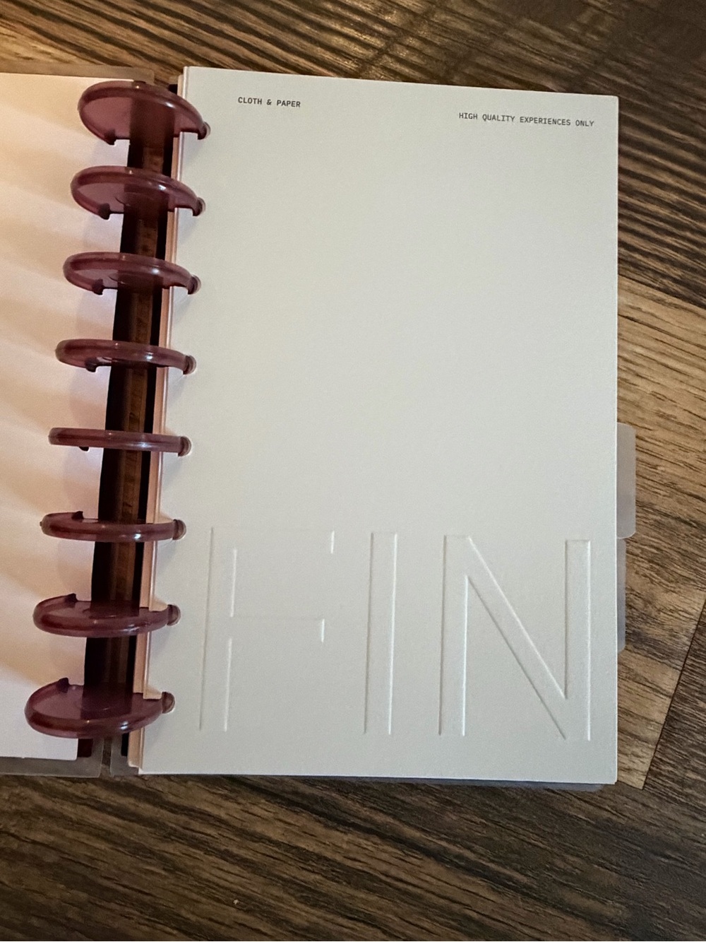 Cloth & Paper Disc Planner Project Habit Tracker Burgundy Minimalist - Picture 4 of 16